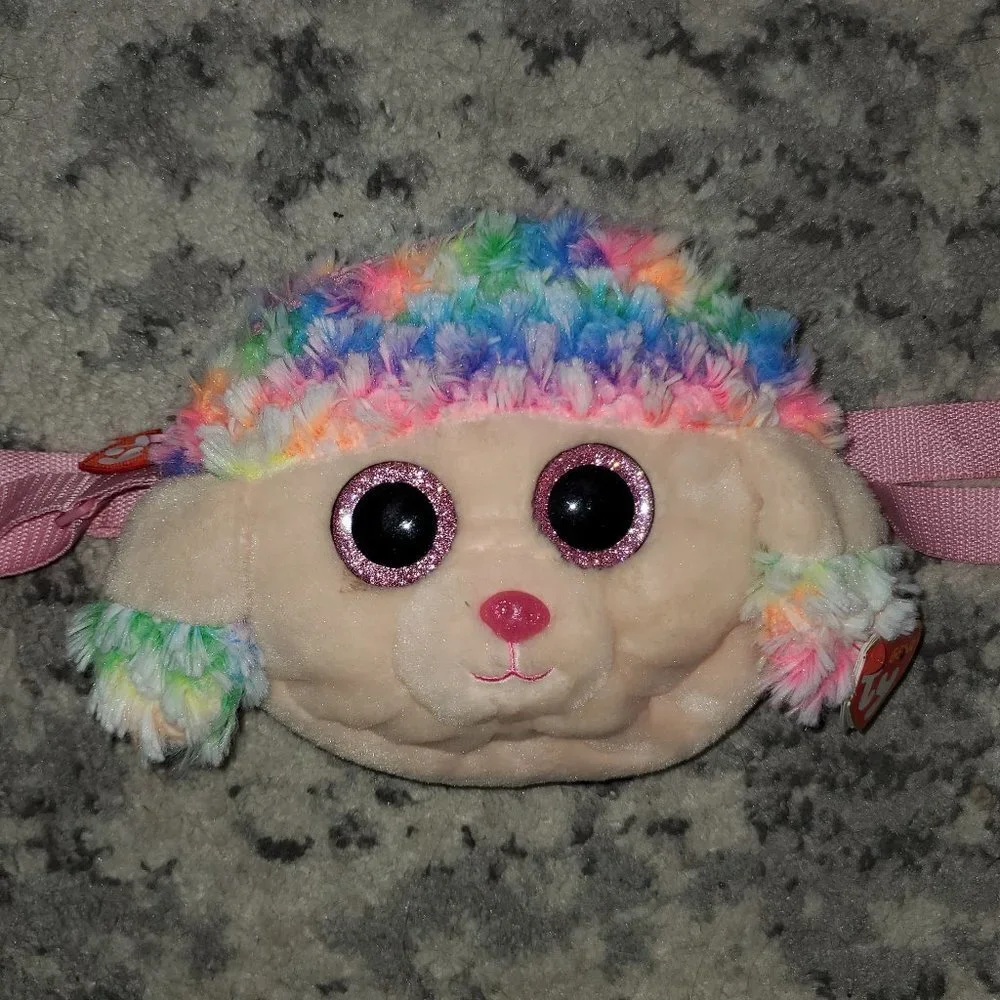 TY Rainbow Poodle Plush Fanny Waist Back || EUC